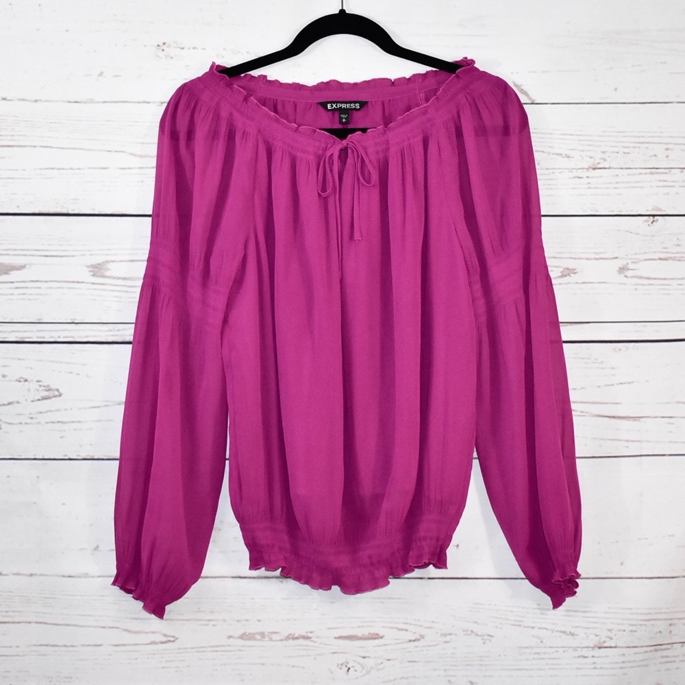 Express Off-Shoulder Pink Top Size S 👚